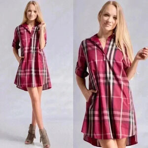 "Scarlett" Plaid Shirt Dress w/ Side Pockets